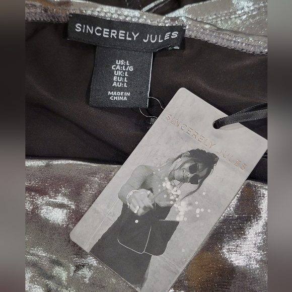 Metallic Corset Top by Designer Sincerely Jules Size L Sexy, Party - Picture 7 of 8